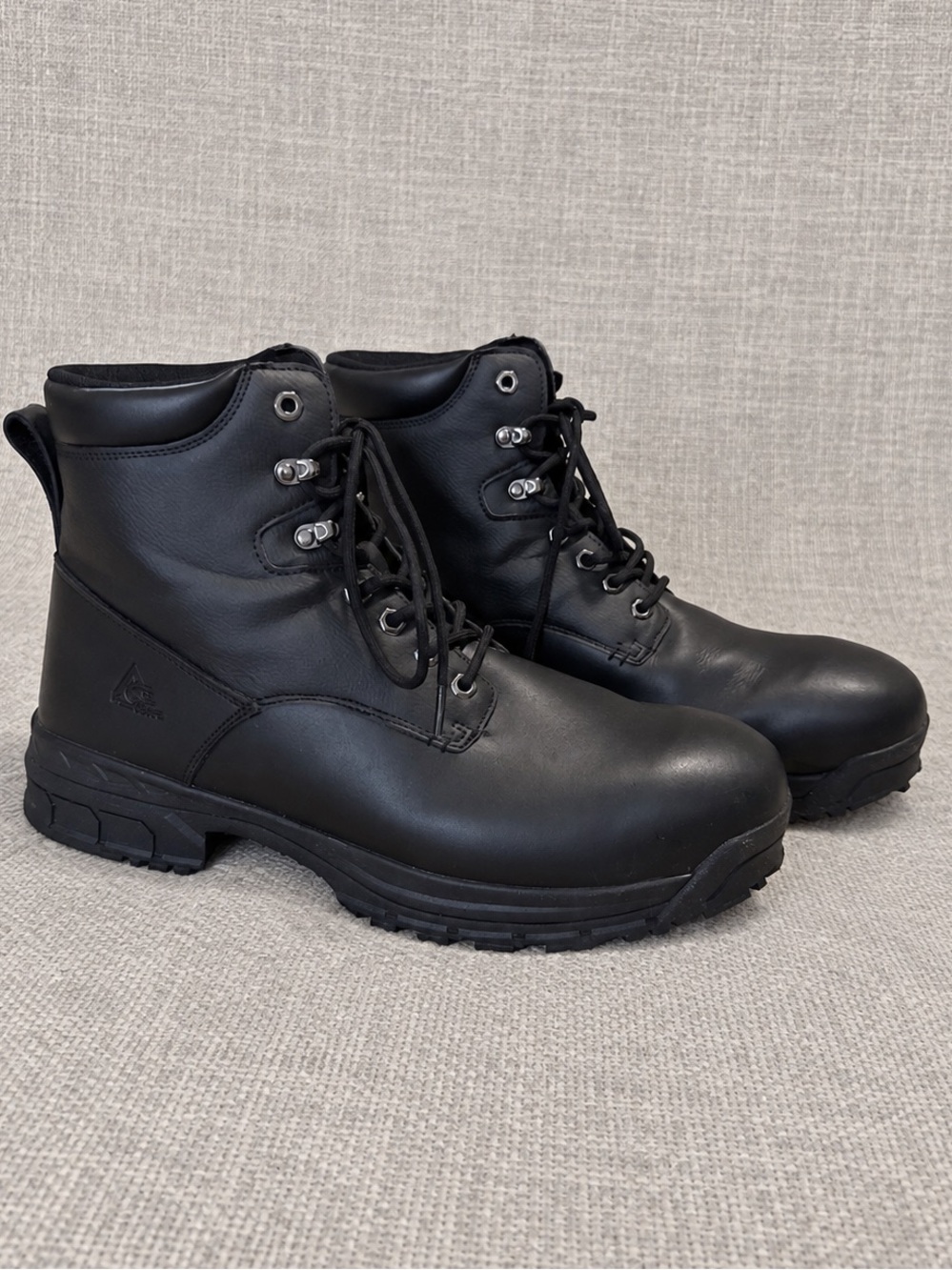 ACE Rowan Black Leather Slip-Resistant Soft Toe Work Boots Men’s 15